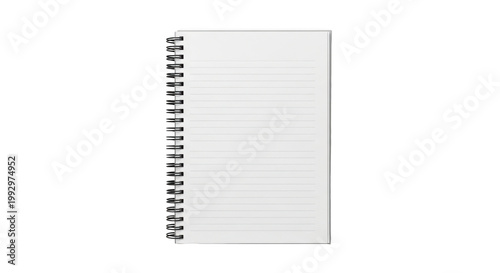 A blank lined paper with a faint grid pattern for writing or drawing isolated on transparent background