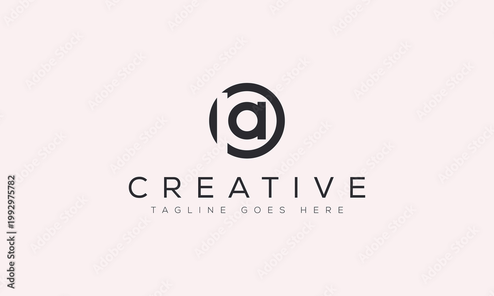 Fototapeta premium Simple circular logo concept featuring letters pa alphabet monogram corporate