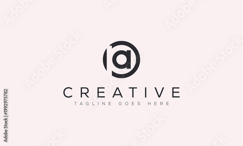 Simple circular logo concept featuring letters pa alphabet monogram corporate