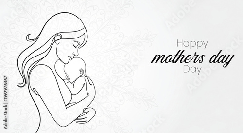 Mother's day illustration a tender moment of love and care