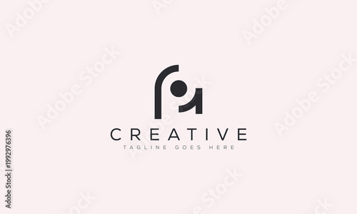 Unique letter pa logo design with geometric shapes monogram geometric