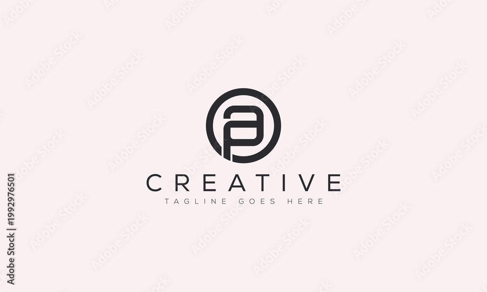 Fototapeta premium Letter ap monogram logo design in modern circular frame with monogram, initials