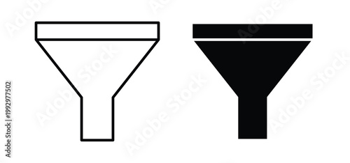 Filter icon editable stroke outline vectors. EPS10