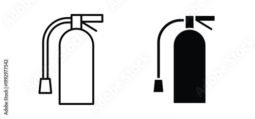 Fire extinguisher icon editable stroke outline vectors. EPS10