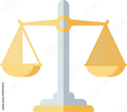 Justice scale, law balance, golden weights, equilibrium icon