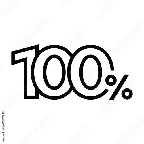 100 percent discount number in linear outline style
