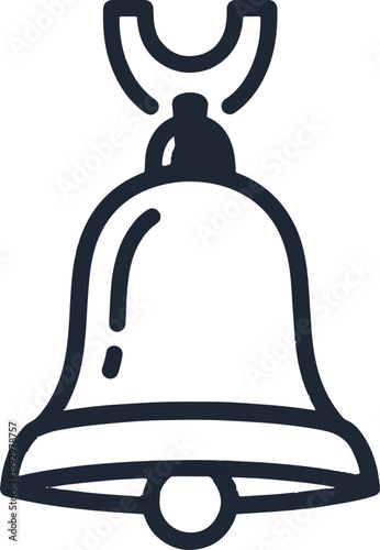 Bell icon, bell symbol, notification bell, black bell