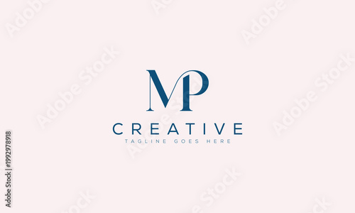 Fotografie Minimalist mp letter logo design with creative monogram business minimalist