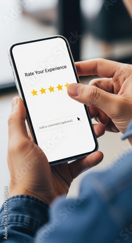 Customer Reviews - Rating Experience on a Smartphone.