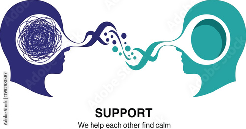 Mental health support, calmness concept, mindfulness vector, emotional wellness illustration