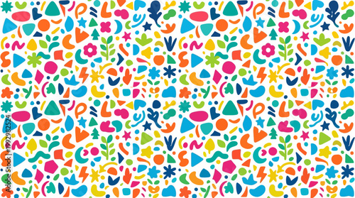 Vibrant colorful floral pattern design.
