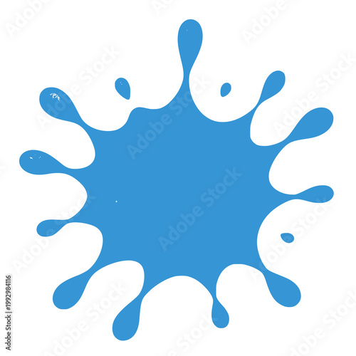 Blue water splash vector illustration. Transparent PNG version.