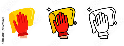 Cleaning Wiping Cloth Hygiene Surface Care Icon