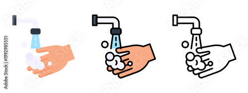 Hand Hygiene Washing Soap Clean Icon Vector