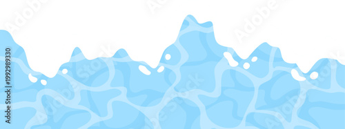 Summer beach waves border