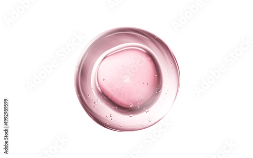 Transparent pink liquid bubble, 3d rendering.