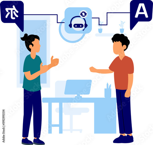 Illustration Of Language Translation Service