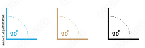 Angle icon. angle 90 degrees icon on white background. geometry math symbol. angle 90 degrees sign. vector Illustration . EPS 10 .