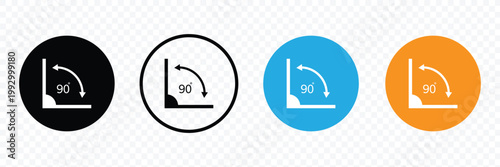 Angle icon. angle 90 degrees icon on white background. geometry math symbol. angle 90 degrees sign. vector Illustration . EPS 10 .