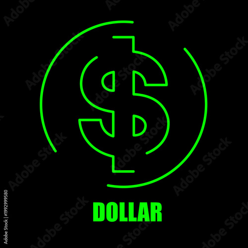 Symbol dollar. Usd currency symbol. Money sign. Vector illustration