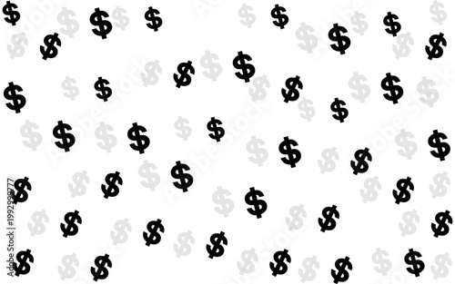 Dollar sign pattern. Chaotic dollar sign on background. Money background. Vector illustration