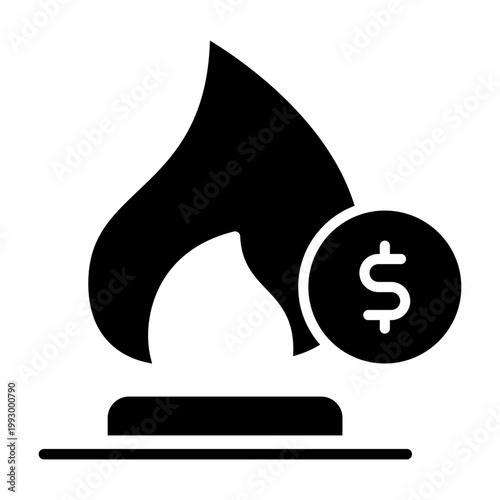 Natural gas icon vector. Propane Illustration sign. Gas supply symbol. gas storage logo.