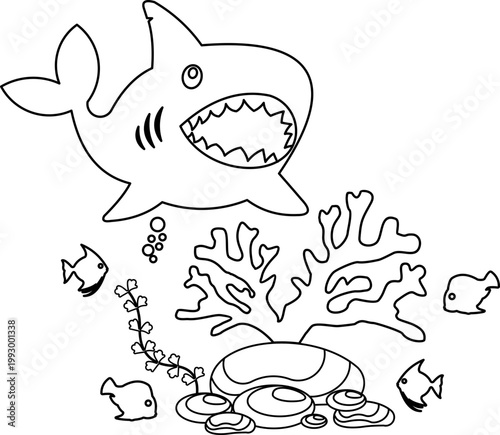 Bull Shark Coloring Page For Kids