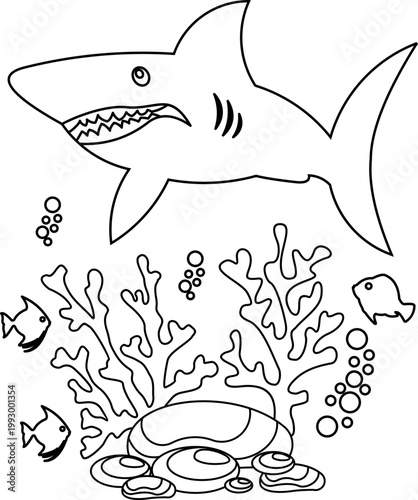 Bull Shark Coloring Page For Kids