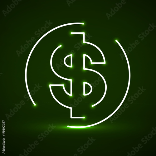 Symbol dollar. Usd currency symbol. Money sign. Vector illustration