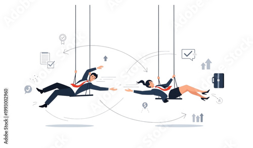Business transition and growth a dynamic illustration of success and change