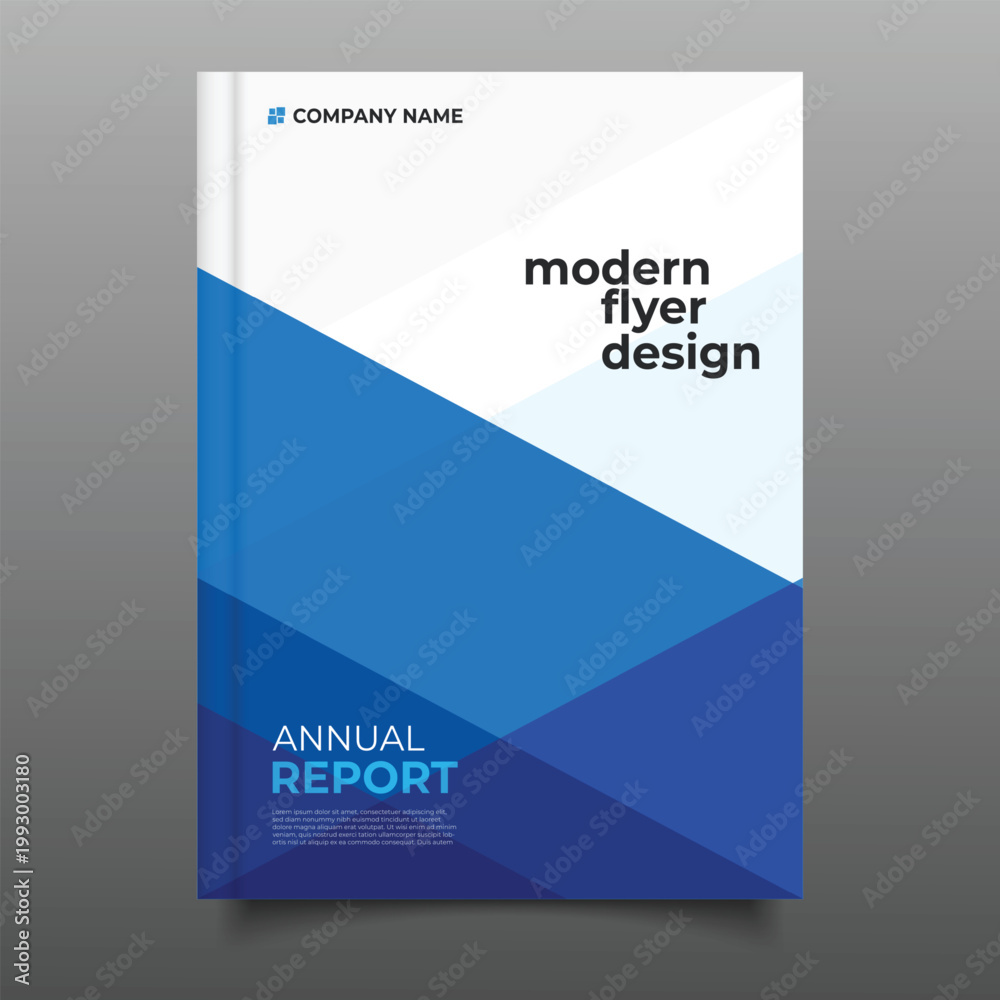 Fototapeta premium modern annual report cover template flyer blue geometric diagonal design