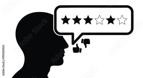 Customer review, rating, feedback icon, star rating, speech bubble, vector