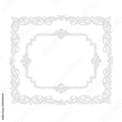 Ornate White Lace Photo Frame Border.