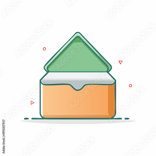 Open Envelope Icon with Green Lid