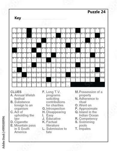 Printable Acrostic Word Puzzle Worksheet for Brain Training and Vocabulary Building Puzzle 24