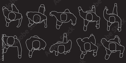 Foto walking male, top view, plan, architectural element, blueprint, people, boy, men