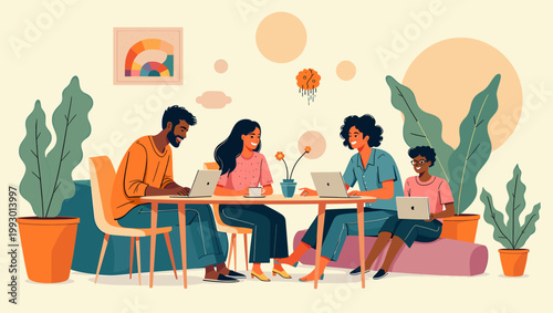 A minimalist illustration of a potted plant creates a calming, organic feel. Perfect for websites, blogs, or branding that emphasizes nature, wellness