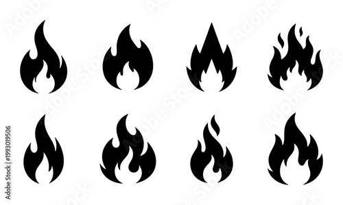 set of fire flames
