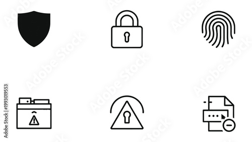 Data Protection Icons: A collection of meticulously crafted icons represents the essence of data protection, symbolizing security, privacy, and the safeguarding of sensitive information.