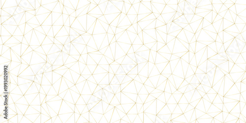 Abstract of simple golden line triangle pattern geometric background. Seamless geometric polygonal repeatable pattern swatch background, Trendy design vector background for web backdrop orpaper print.
