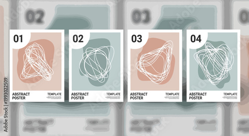 Abstract Poster Templates, Minimalist Design, Vector Graphics