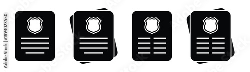 Police document file text icon, vector illustration