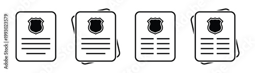 Police document file text icon, vector illustration