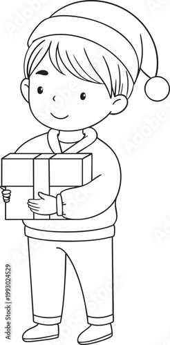 Boy Holding a Gift Box