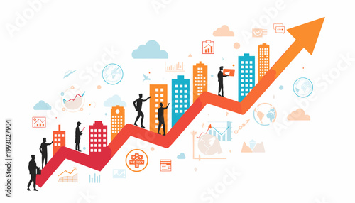 This image conveys ambition and upward mobility. It's ideal for illustrating business growth, career advancement, and the pursuit of success in corpor