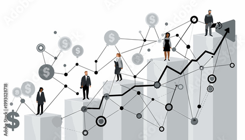 This illustration evokes a somber mood, depicting financial loss and the challenges faced in business. Ideal for articles or presentations about econo