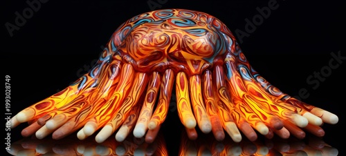 mammoth shaped matchstick carving,generative AI