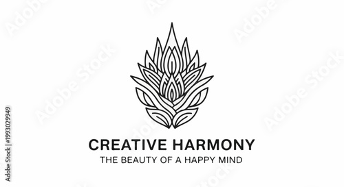 Stylized line art of a blooming flower with motivational text below