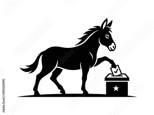 Democratic Donkey Voting Symbol Illustration.