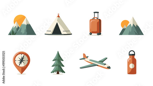 A minimalist illustration of a map marker with a compass, evoking a sense of direction and exploration. Ideal for travel blogs, location-based apps, o
